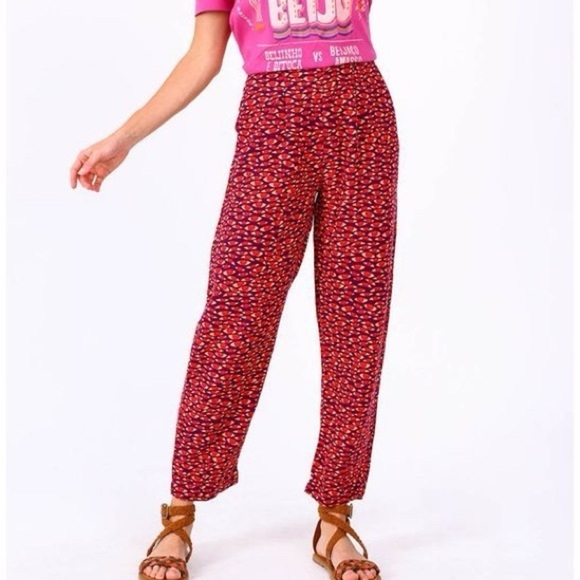 Farm Rio stellar farm banana Pants small colorful retro fun rainbow festive - Picture 1 of 10